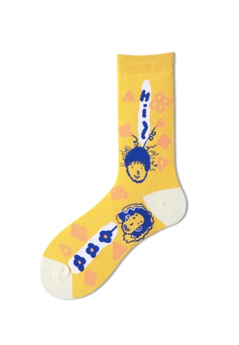 Kings Collection yellow Funny Pattern Cozy Socks (One Size) HS202244 08EFBAAD1D8AE9GS_1