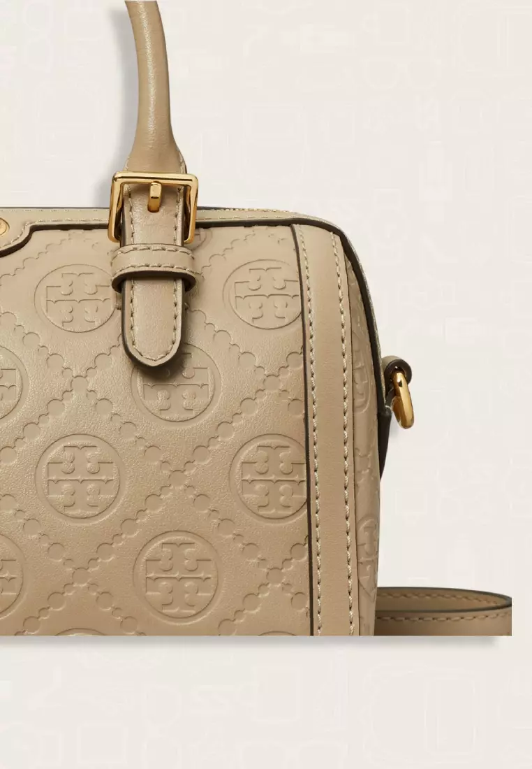 Tory Burch T Monogram Leather Petite Bareel Bag Fresh Clay