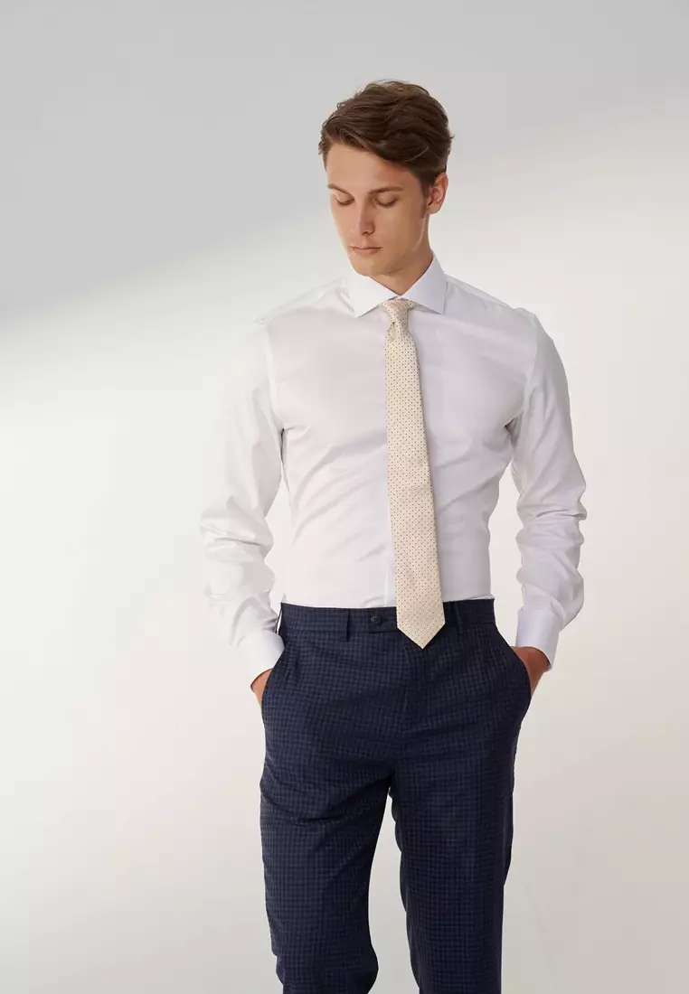 Milano Collection White Slim Fit Shirt