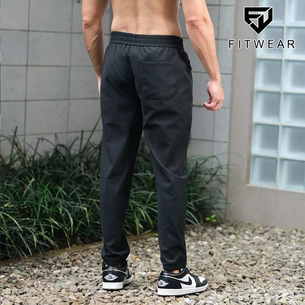 Fitwear Jogger Olahraga Pria ANTHONY STRETCH DRYFIT POCKET - BLACK