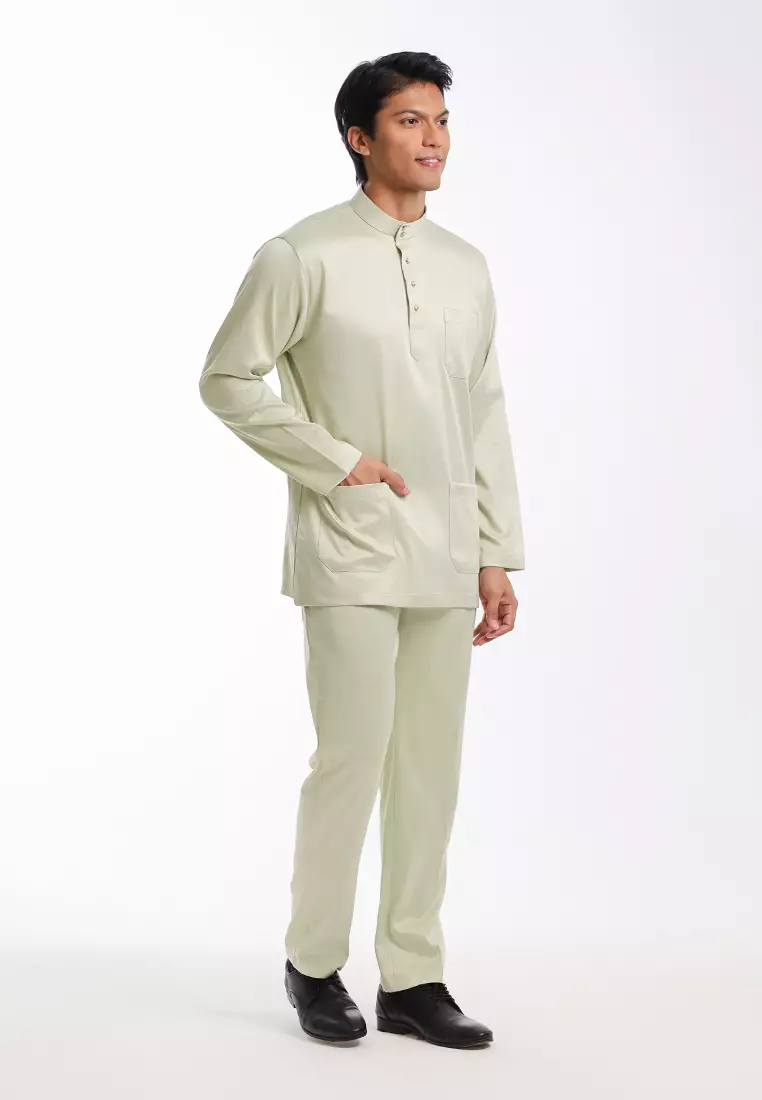 Alain Delon Baju Melayu Cekak Musang Dewasa - 19026005-41AloeGreen