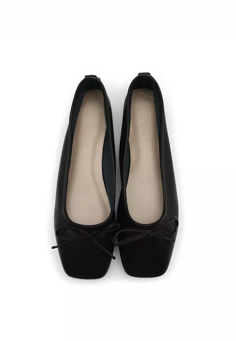 Ellisy Ribbon Flats (1cm) - Black