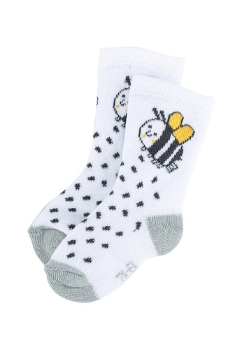 Du Pareil Au Même (DPAM) white Lady Bird and Bumble Bee Socks 9F933KA9732FA9GS_1