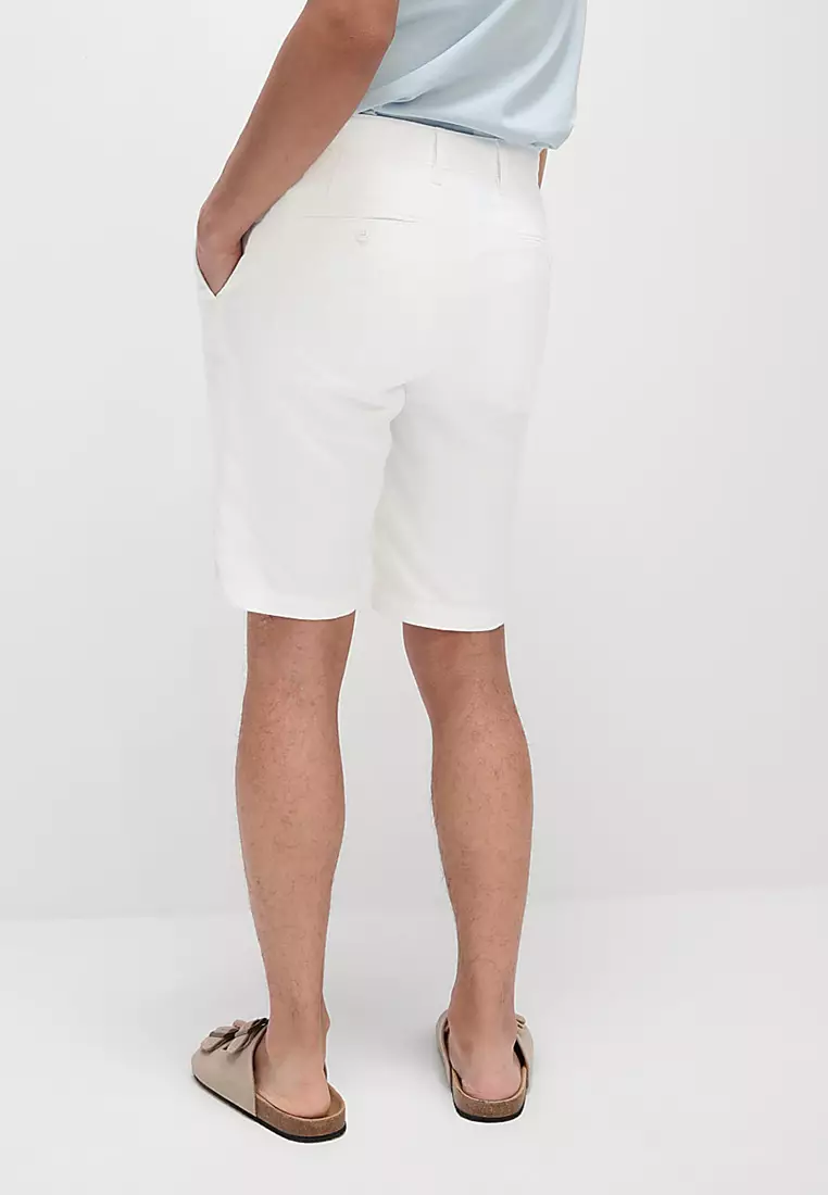 Regular Fit Cotton Linen Blend Chino Shorts