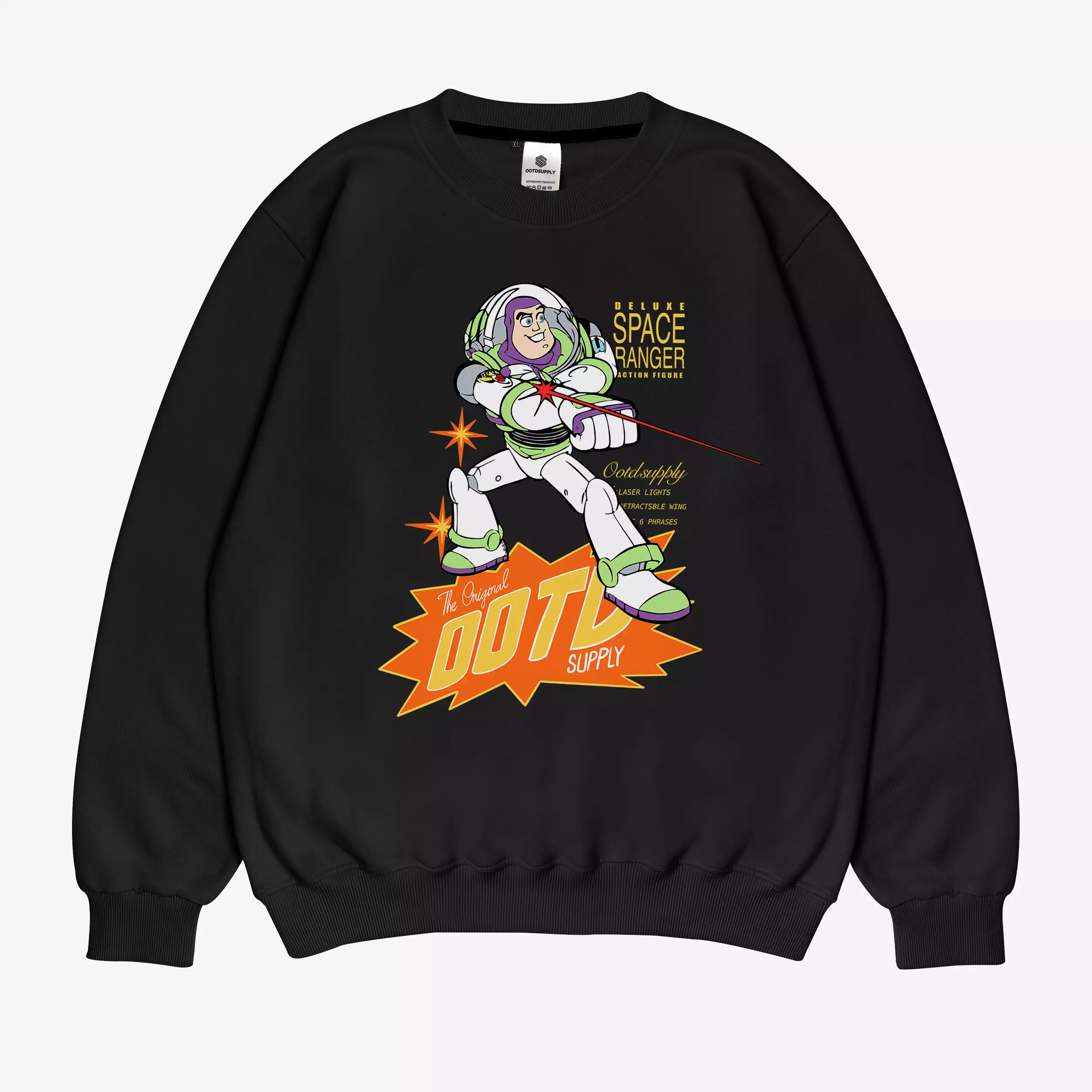 OOTDSUPPLY Crewneck Buzz Light Year Black | Sweater Pria & Wanita CN081