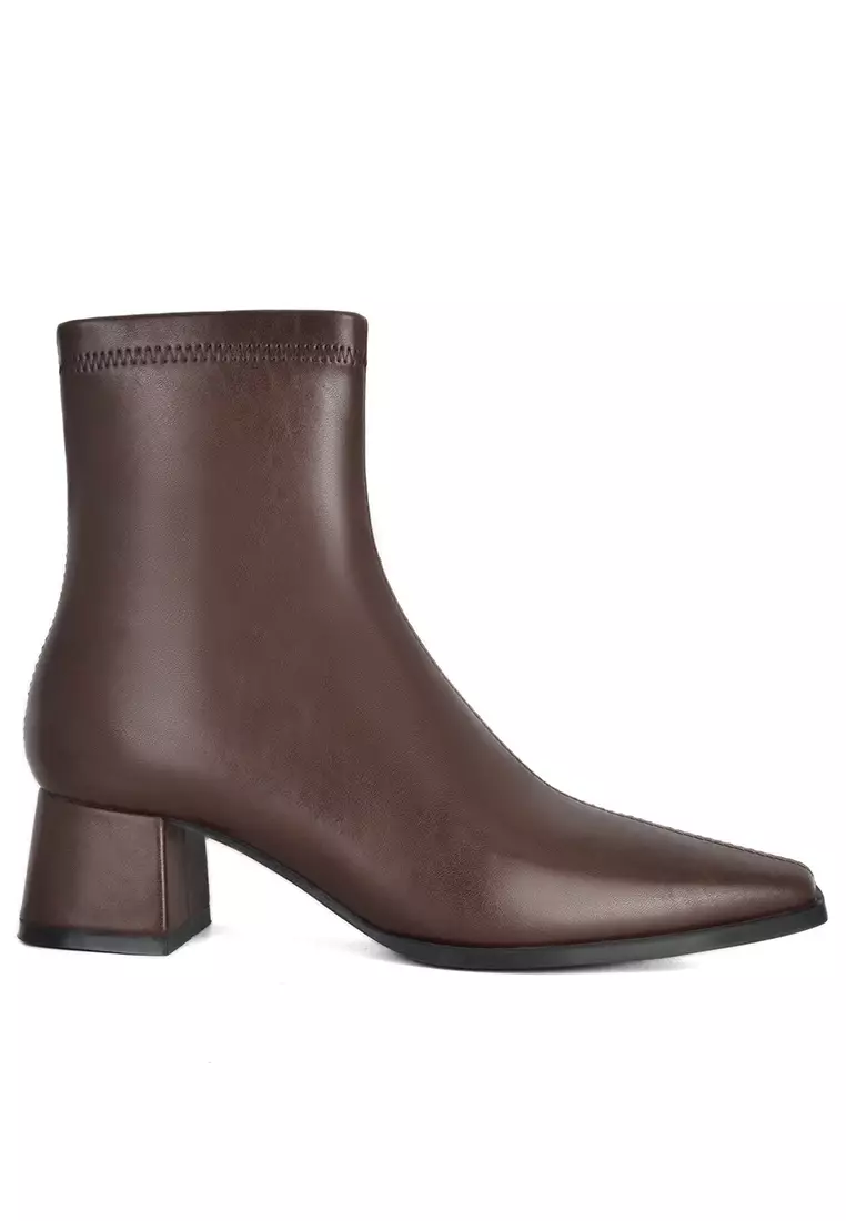 Discount on Twenty Eight Shoes  shoes - SKU: 6cm Square Toe Zipper Ankle Boots Xj6618-1