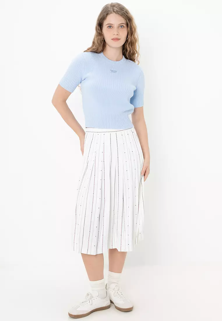 Foulard Pleated Midi Skirt - Tommy Jeans
