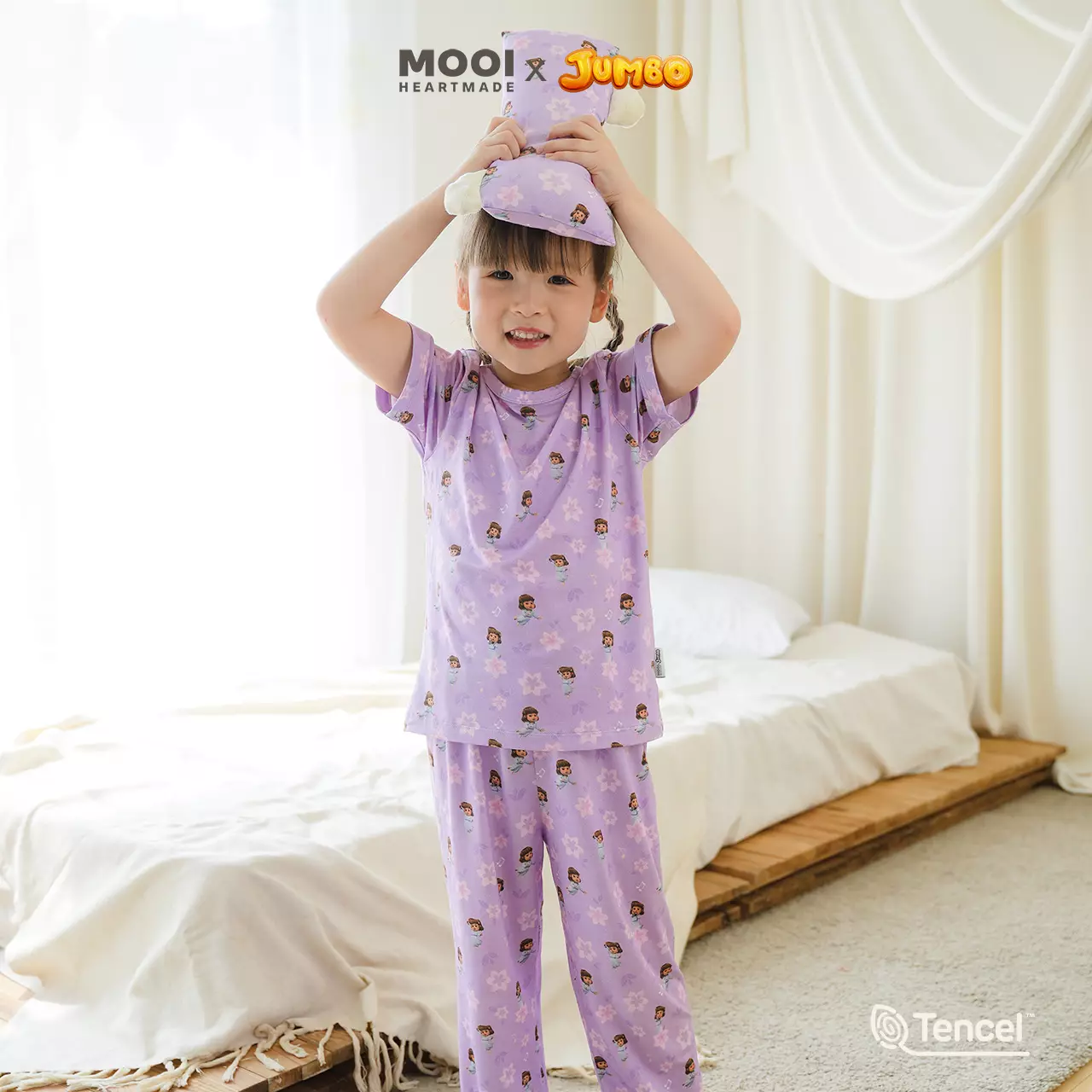 Mooi x Jumbo Setelan Anak Unisex Tencel Short Pajamas Kids - Atta