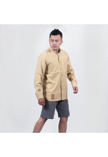 SRITEX beige and brown Men's Shirt Camo Collar (SRX 001) - KHAKY C791FAA736046BGS_1