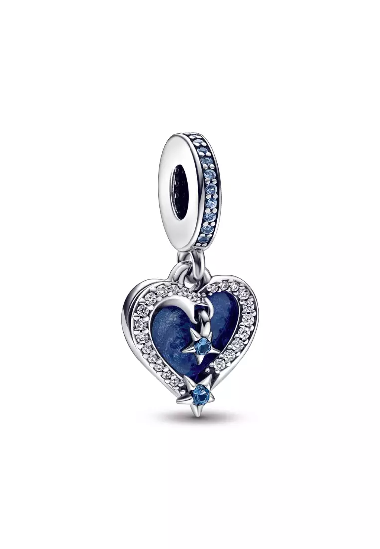 Celestial Shooting Star Heart Double Dangle Charm