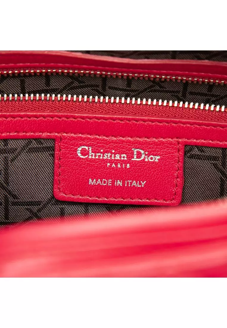 Pre-Loved Dior Large Lambskin Cannage Lady Dior