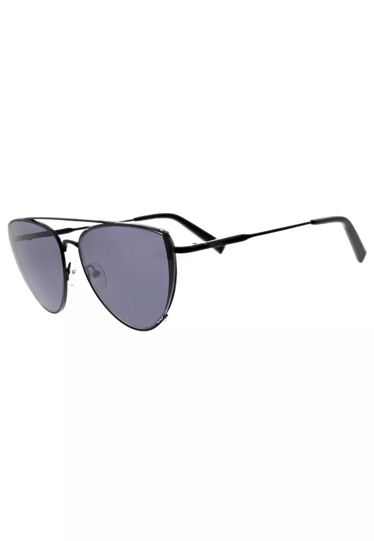 Kendall + Kylie Satin Black Teardrop Aviator Kai Sunglasses