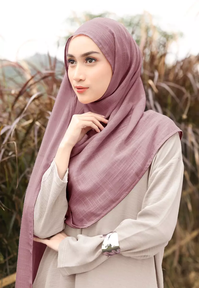 Cotton Bee - Nakeya Shawl | Hijab Pashmina | Viscose Linen - Berry Soda