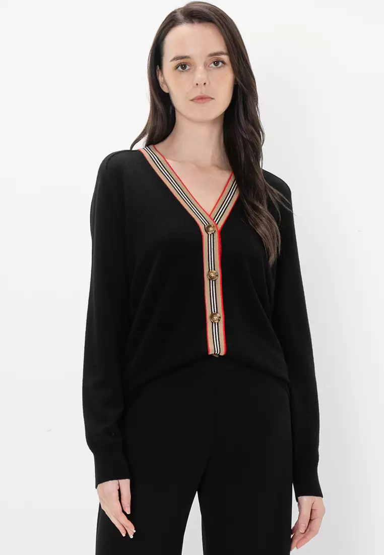 Burberry レディース ブラック ハーフジップ シャツ M ナイロン ジップ オーバーシャツ (ブラック) - メンズ, ナイロン