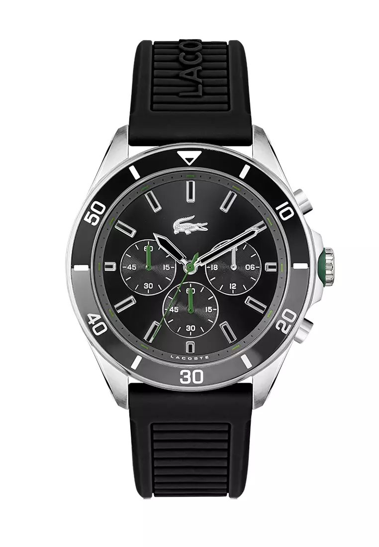Mens black lacoste watch top