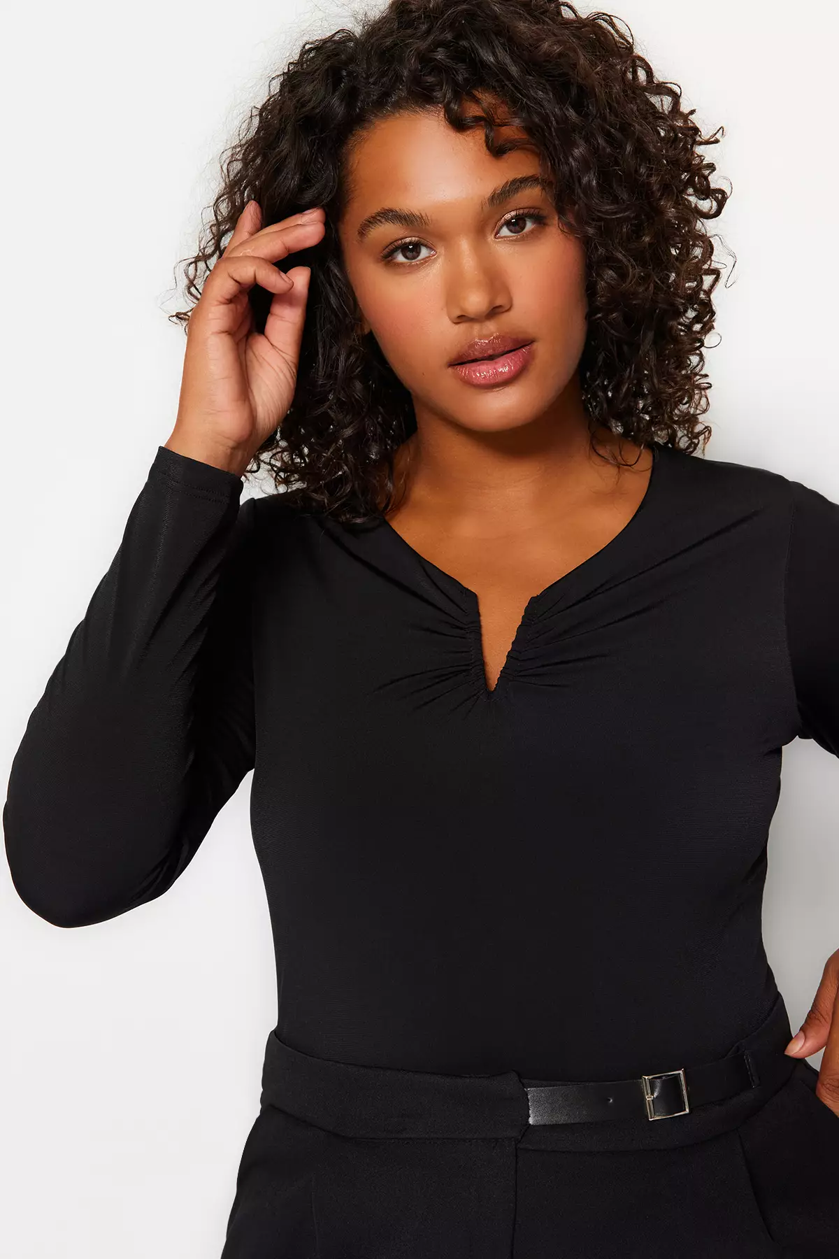 Plus Size Sandy V-Neck Blouse