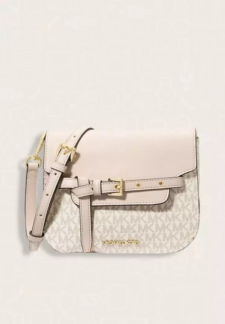 Michael Kors Emilia Small Logo Crossbody Bag Light Cream Multi
