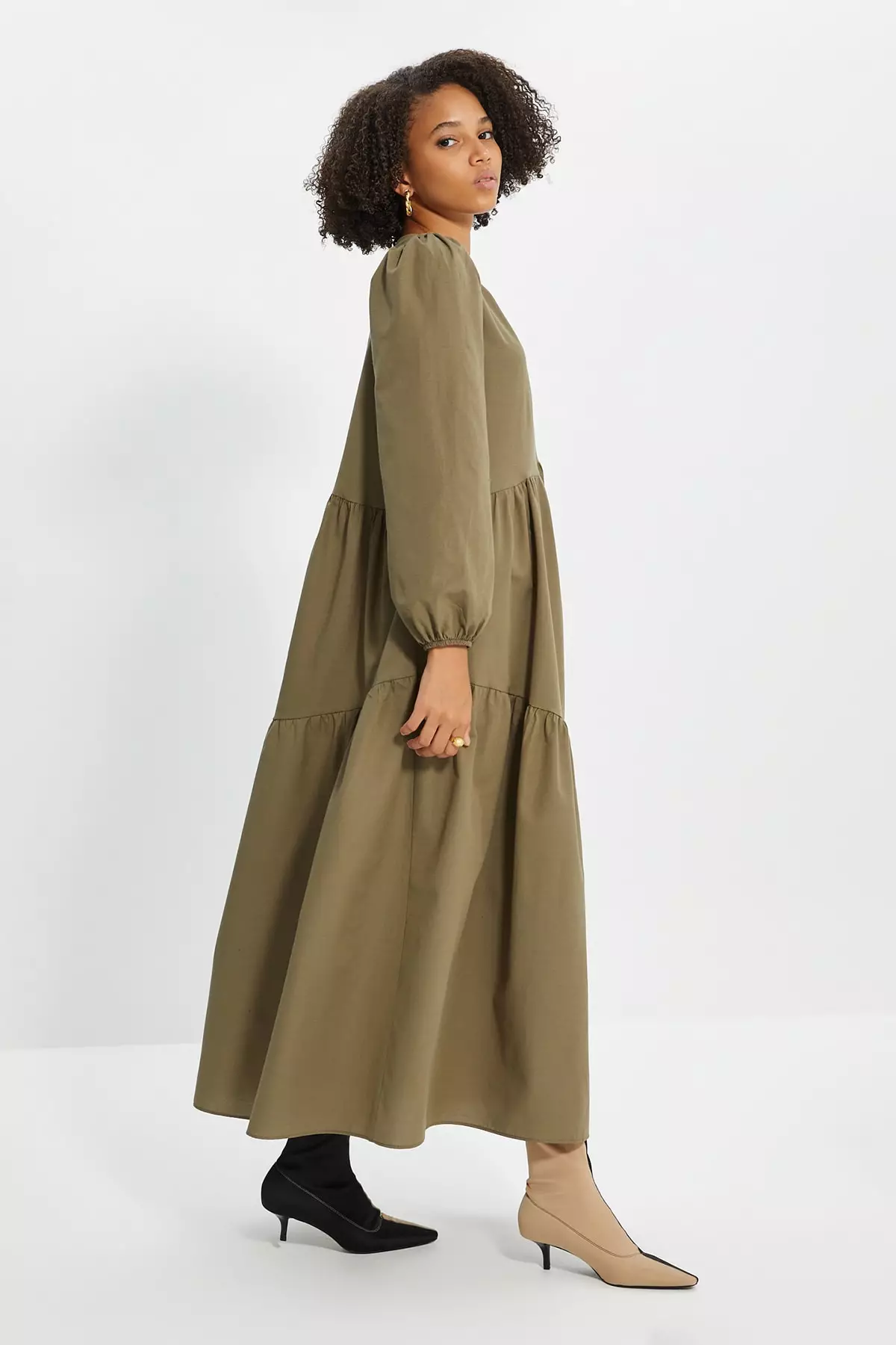 Khaki Modest Dress