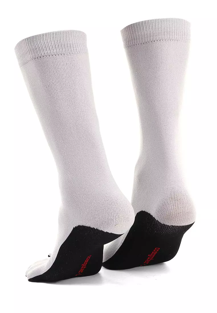 Nercyla Kaos Kaki Wanita Toe Socks Two Tone Casual Footwear Material Spandex ORIGINAL - Light Grey