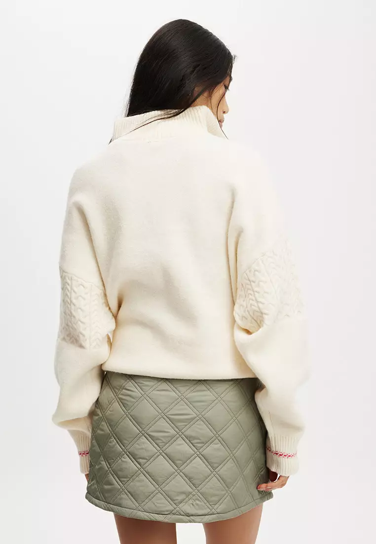 Rhythm Quilted Puffer Mini Skirt