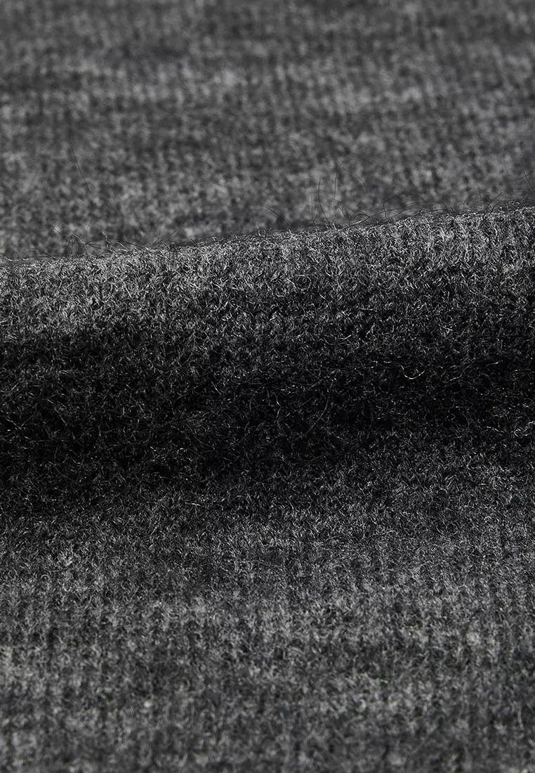 Sweater / Oversized Knitted Denim Panel Pullover