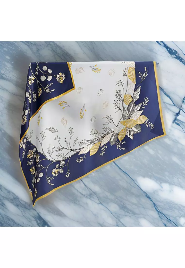 Luxury Silk Ladies' Large Scarf, Sun-Proof Crepe Satin, Premium Souvenir.