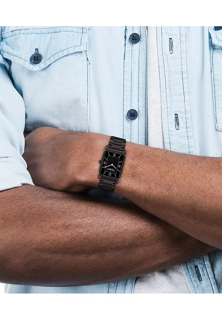ELLIOT Unisex Watch IONIC PLATED BLACK STEEL Strap - Black Dial 14400049