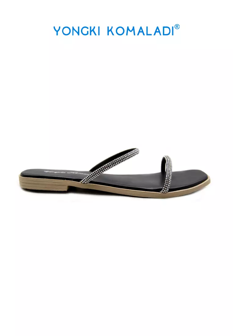 [ ORIGINAL ] YONGKI KOMALADI FLAT SANDAL OL-PG49901-21 HITAM