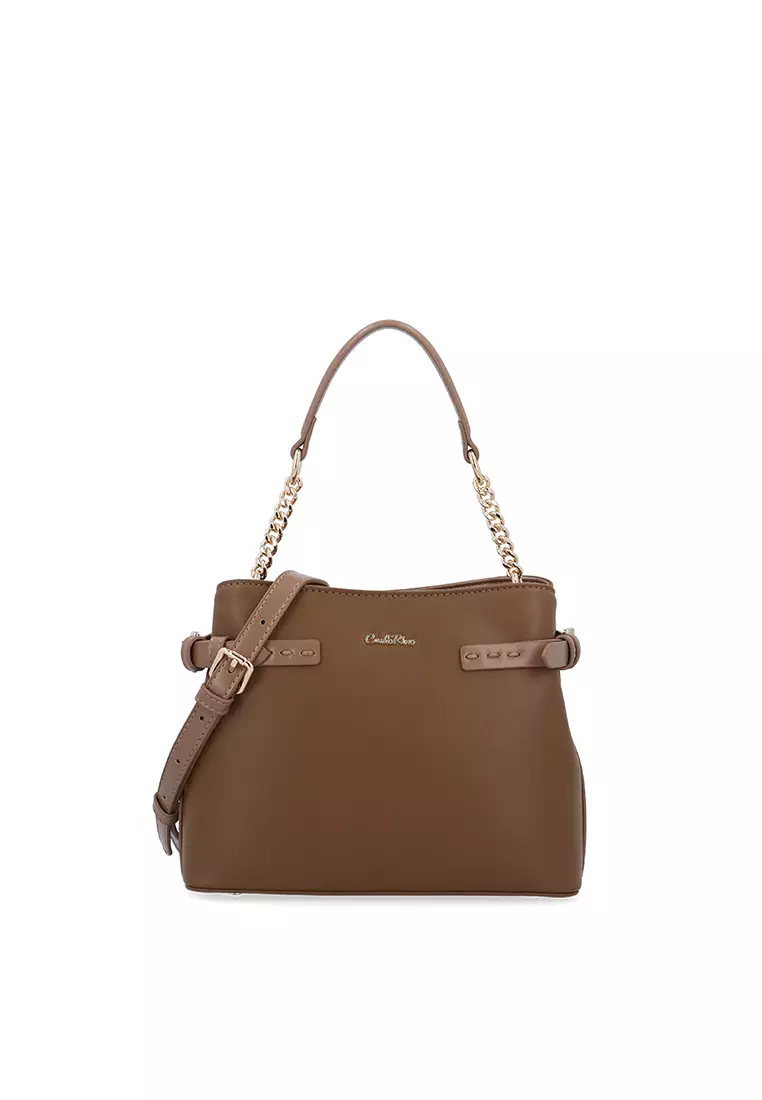 Buy Carlo Rino Latte Luxe Top Handle Bag S - Dark Brown 2026 Online ...