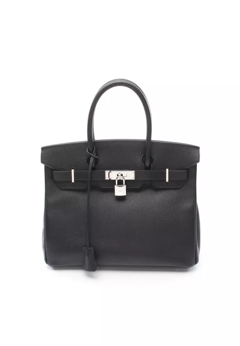 Buy Hermès Preloved Hermès birkin 30 Handbag Veau epsom black silver