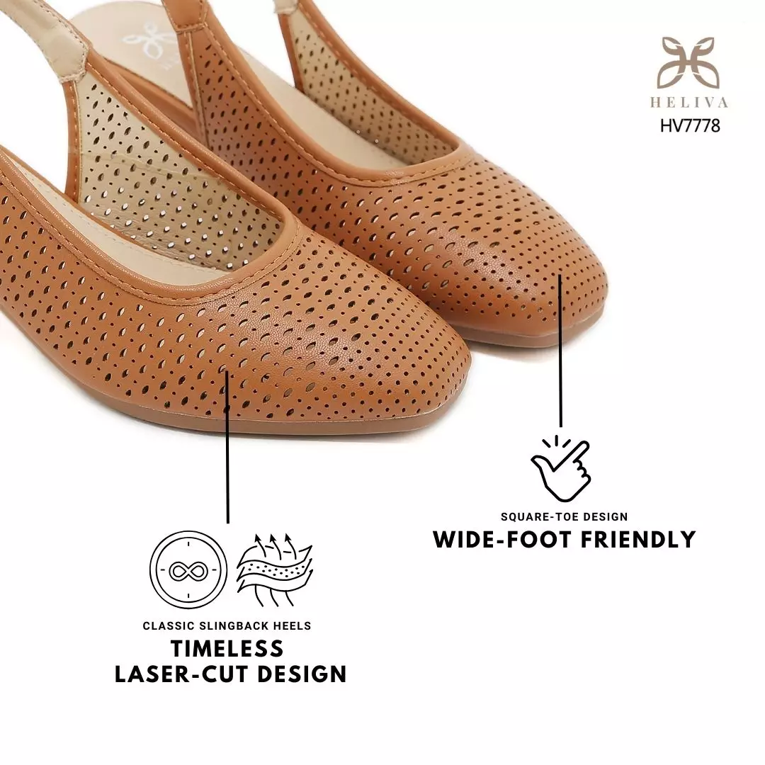 HELIVA REVINA – Laser Cut Slingback Heels HV7778