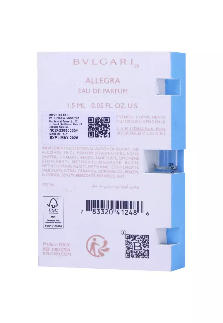 Bvlgari Allegra Riva Solare Woman EDP (Vial) 1.5 ML