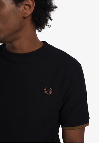 Buy Fred Perry Fred Perry M4654 Tipped Cuff Pique Shirt (Black) 2022 ...