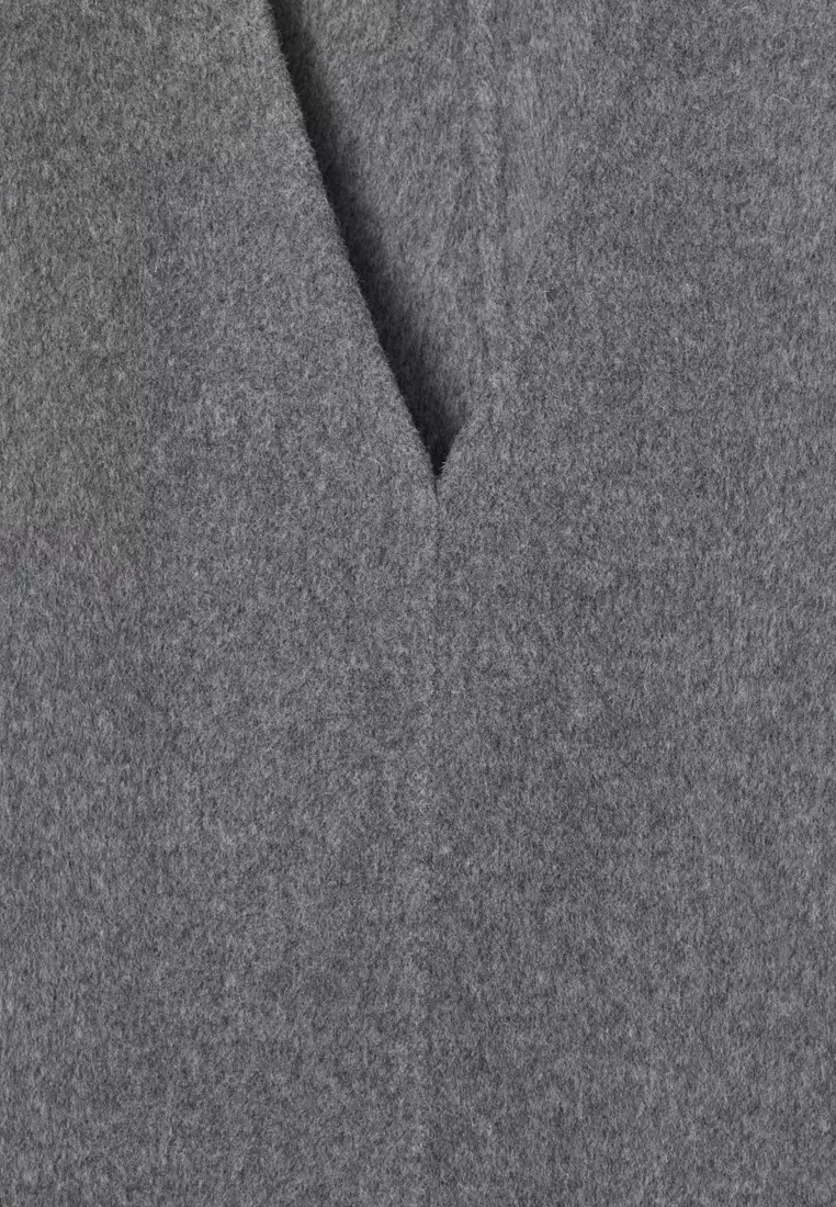 V-Neck Double-Faced Wool Dress