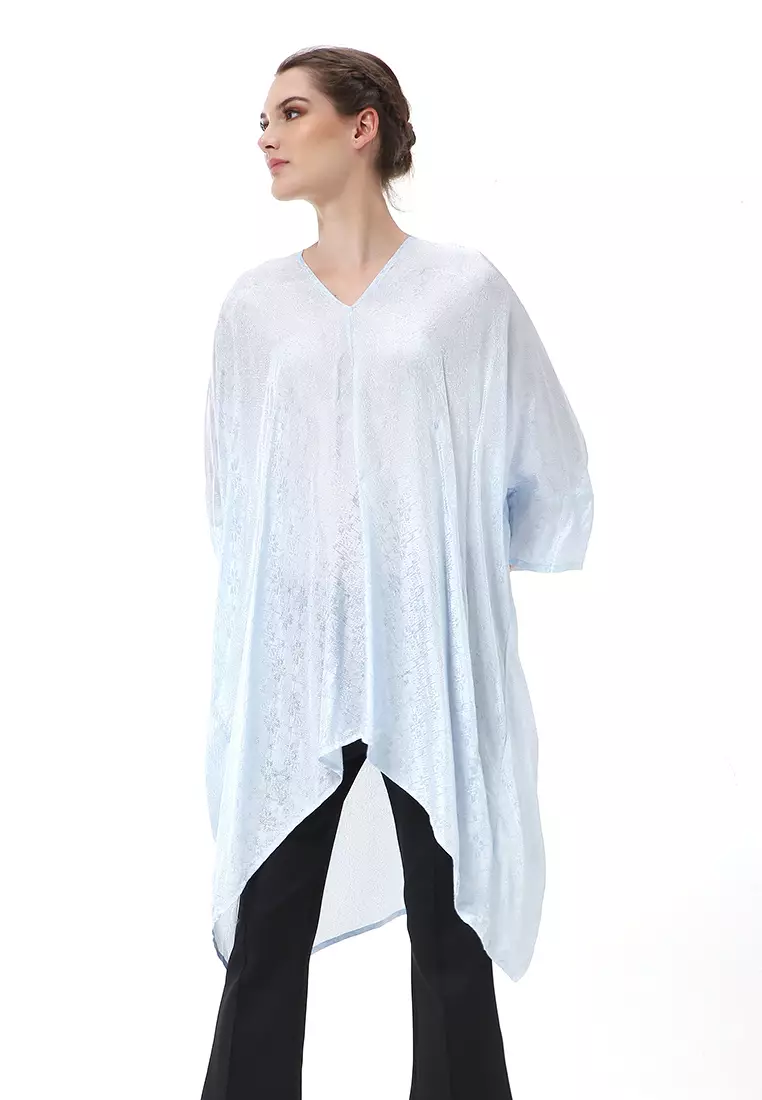 Albertine Tunik Blouse Atasan Kebaya Wanita Simple Design Material Viscose ORIGINAL - Baby Blue