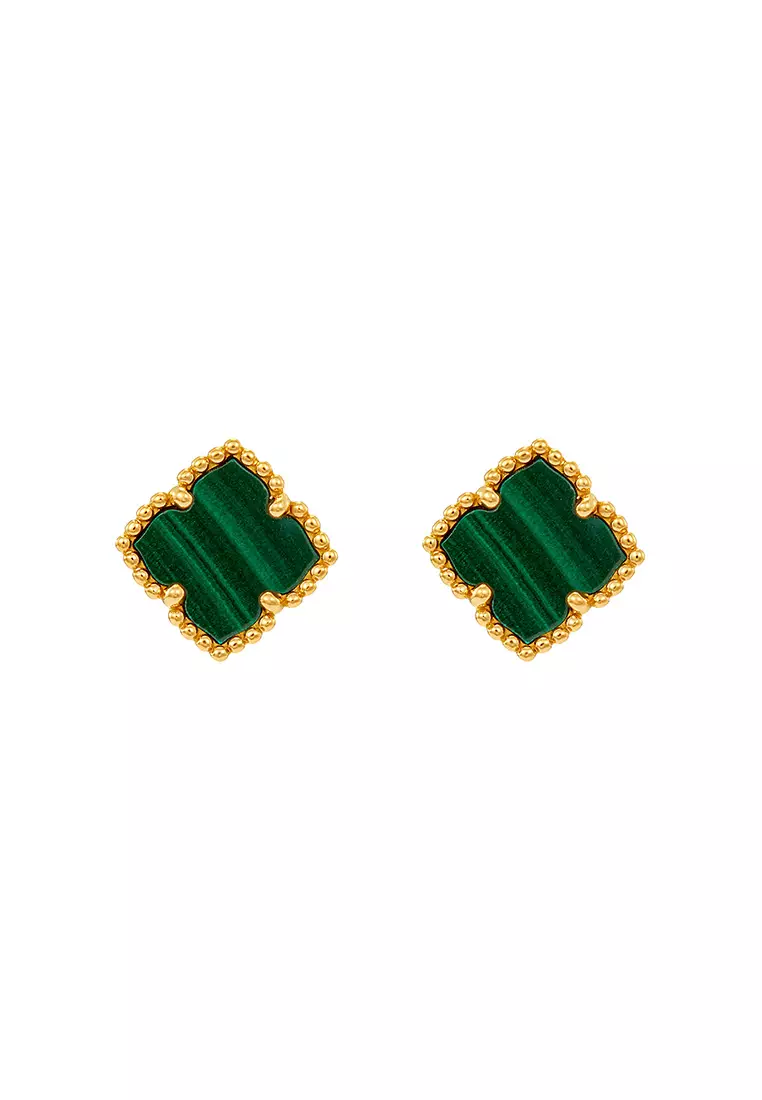 HABIB Malachite Earrings in 750/18K Yellow Gold 457800125(YG)-MALA
