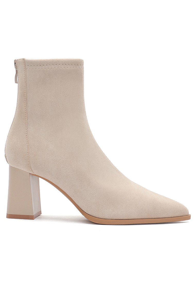 7CM Pointed Toe Suede Fabric Ankle Boots 970-3