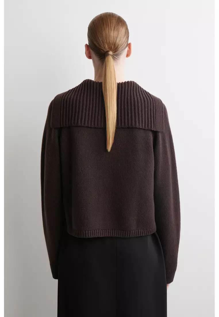 SAILOR-COLLAR WOOL CARDIGAN