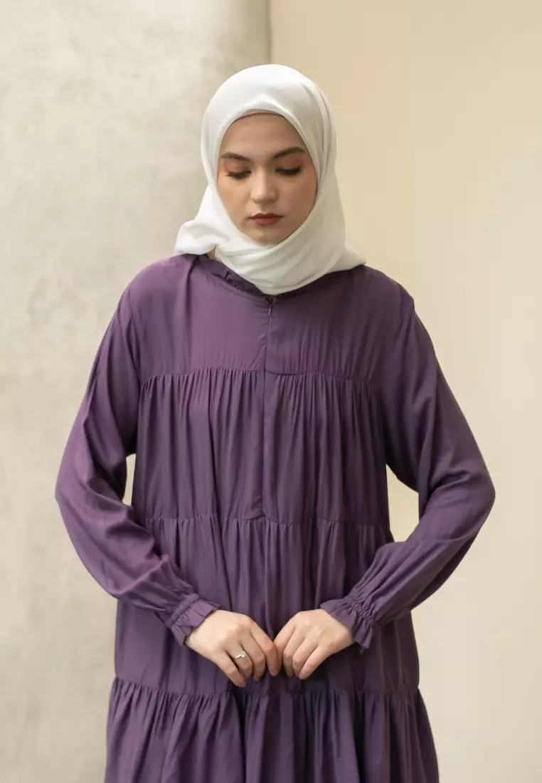 Jual Luma Dawa Luma Dawa Raisa Tunik Dark Lavender Tunik Basic Polos Bahan Rayon Adem Casual