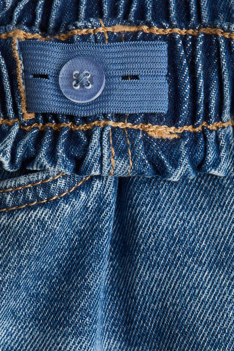 Paper bag denim skirt