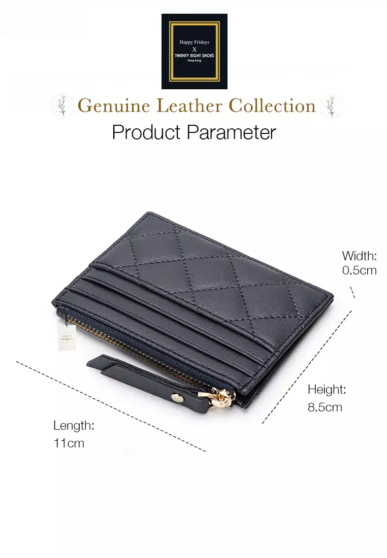 Quilted Sheepskin Card Holder Zip Purse JW YT-09