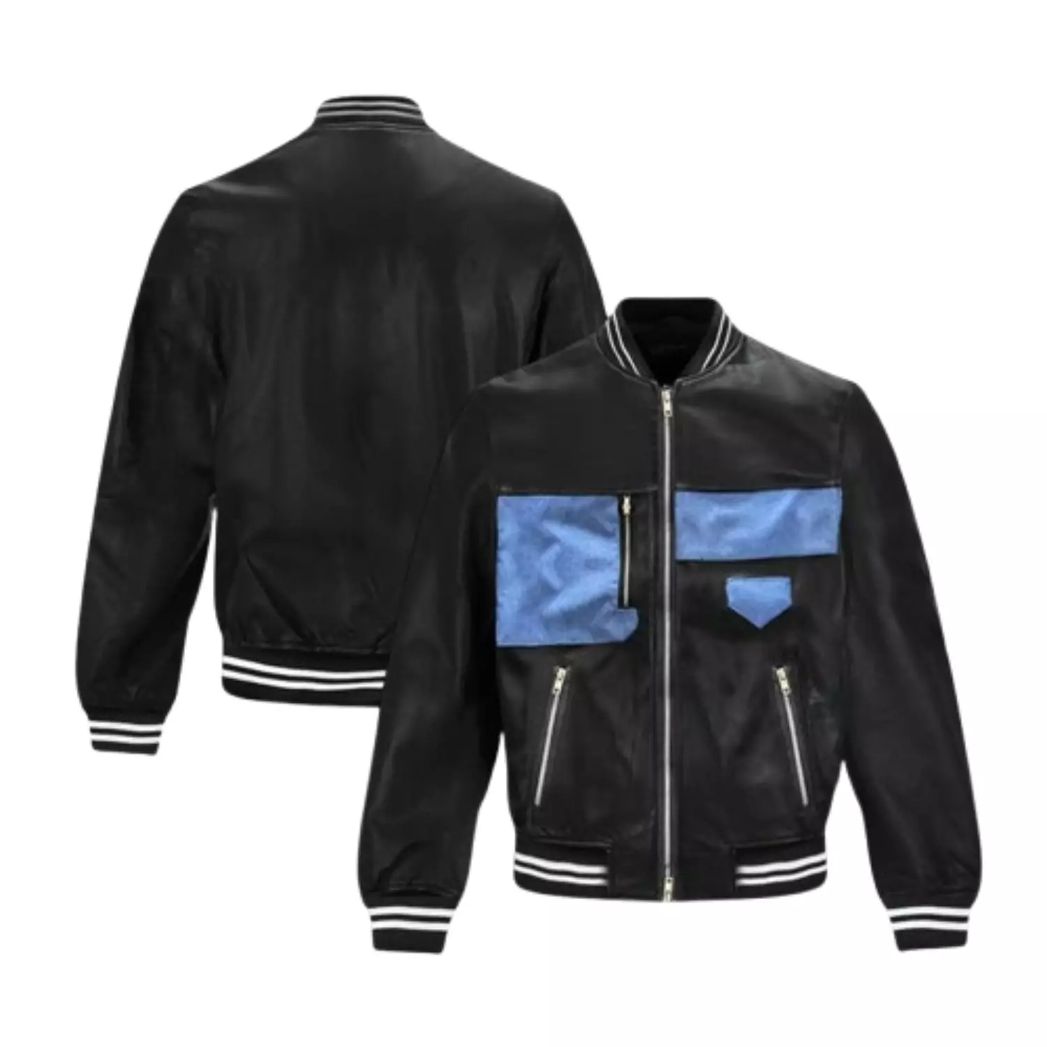 Jaket Kulit Sintetis Kombinasi