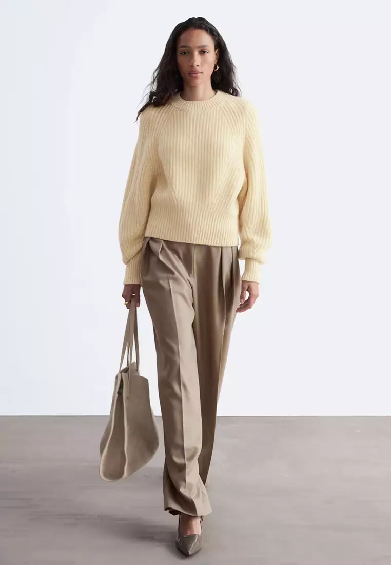 Wool-Blend Tailored Trousers