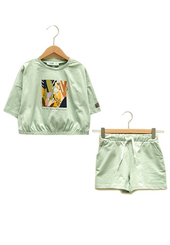 LC Waikiki green Cotton Girl's Sweatshirt and Shorts DA158KA4499863GS_1