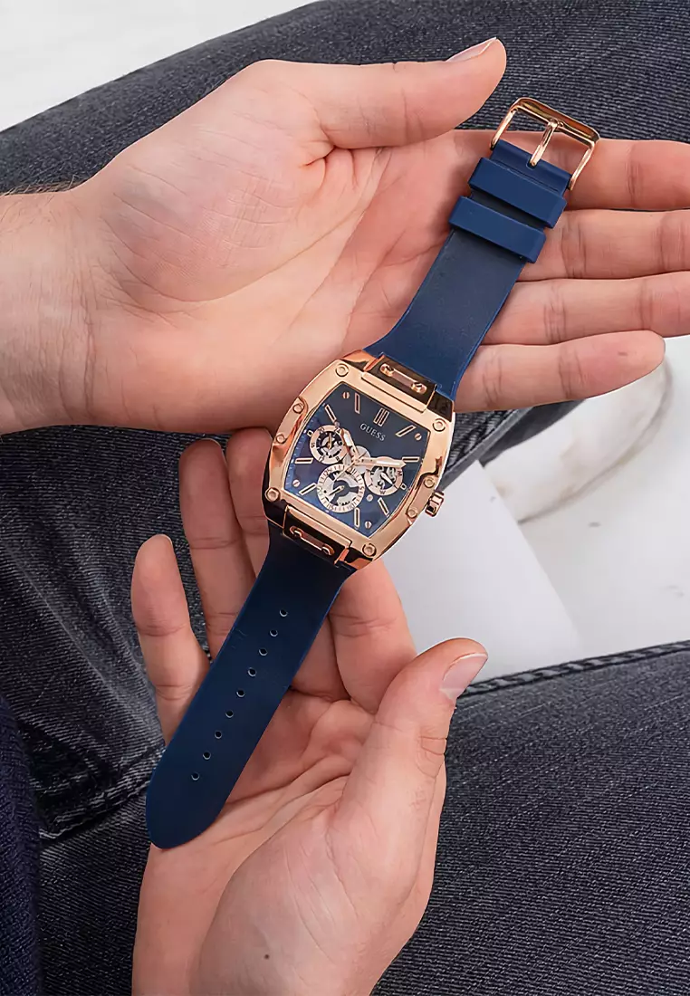 Blue Rose Gold Guess Multifunction Watch Jual Guess Jam Tangan