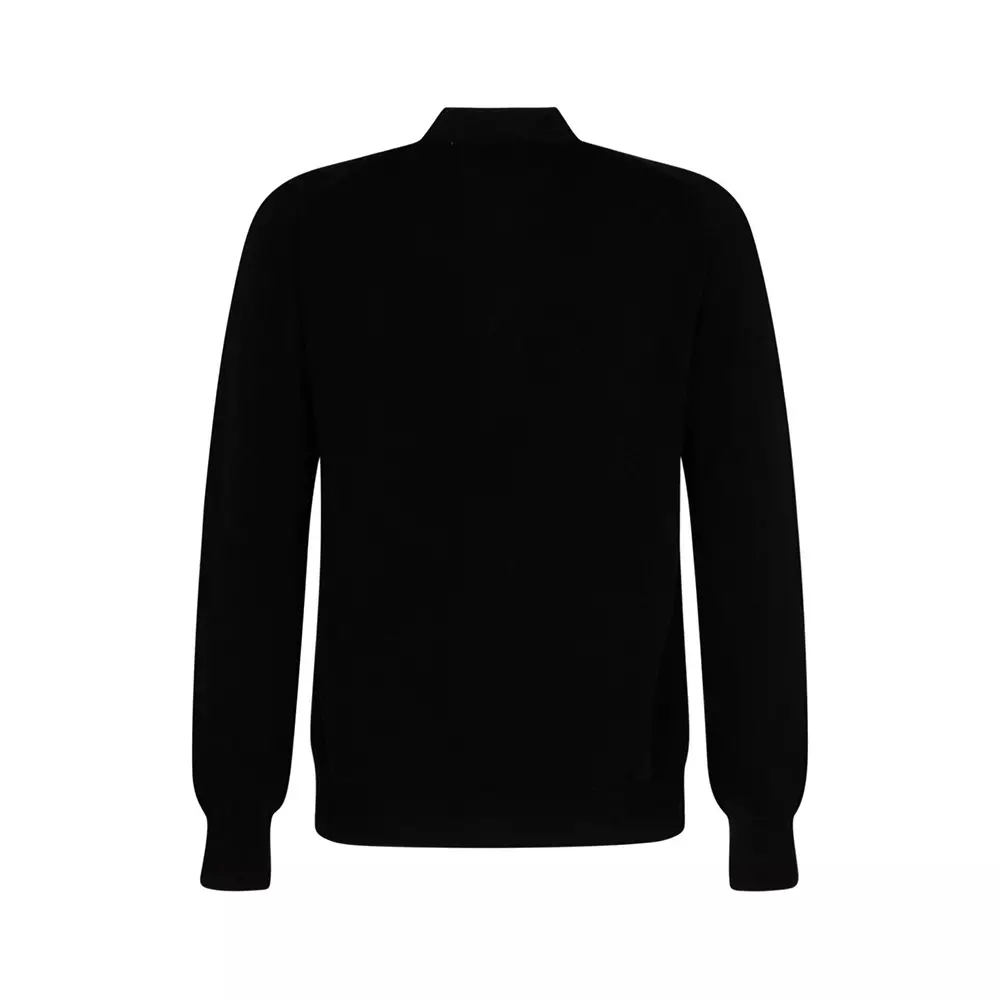 Play Double Heart Patch Wool Cardigan Black