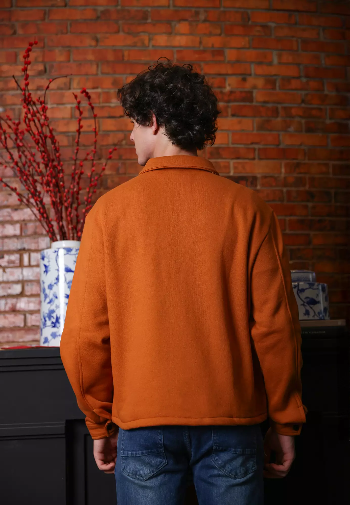 Ryusei Jaket Pria Boxy Fit Fukusaki Mustard