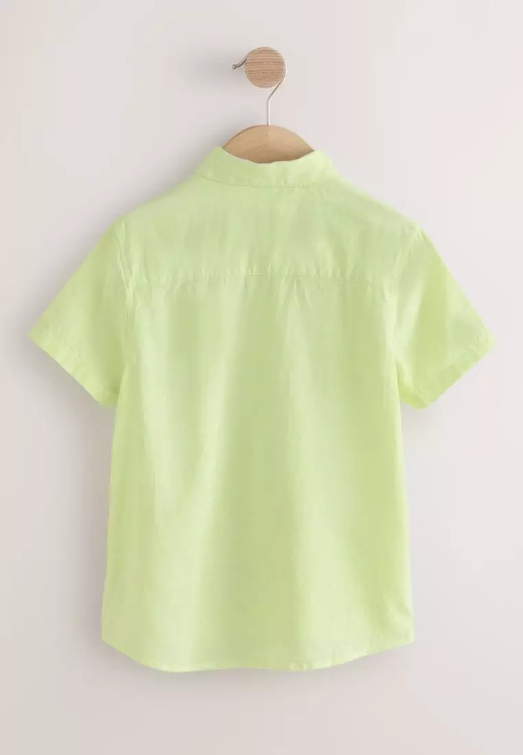 Short Sleeve Linen Blend Shirt
