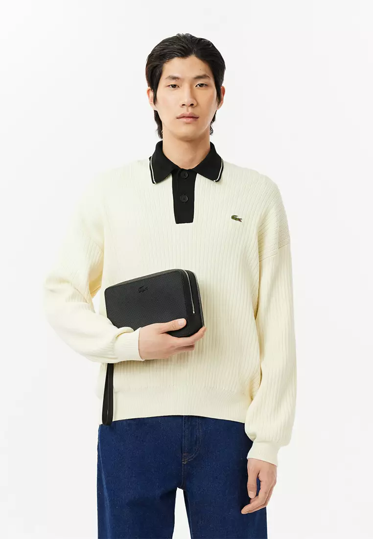 Men's Chantaco Piqué Leather Zip Pouch