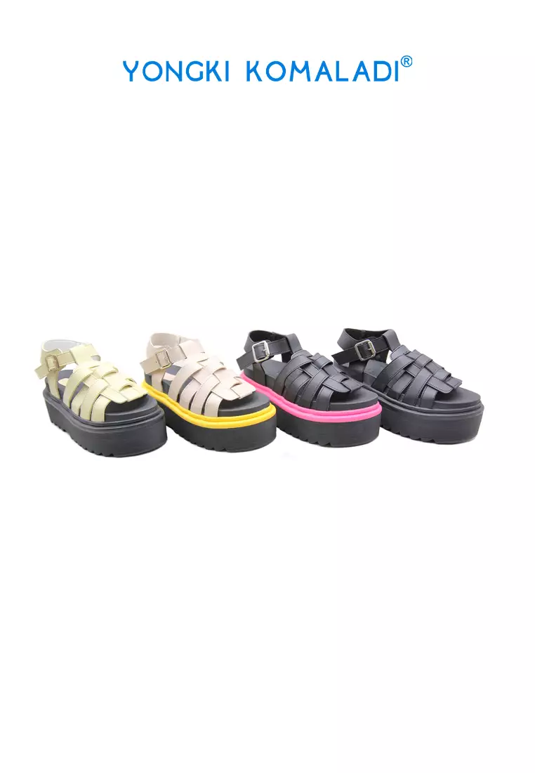 [ ORIGINAL ] YONGKI KOMALADI SANDAL SLINGBACK OL-AR47706-23 HITAM-FUSHIA